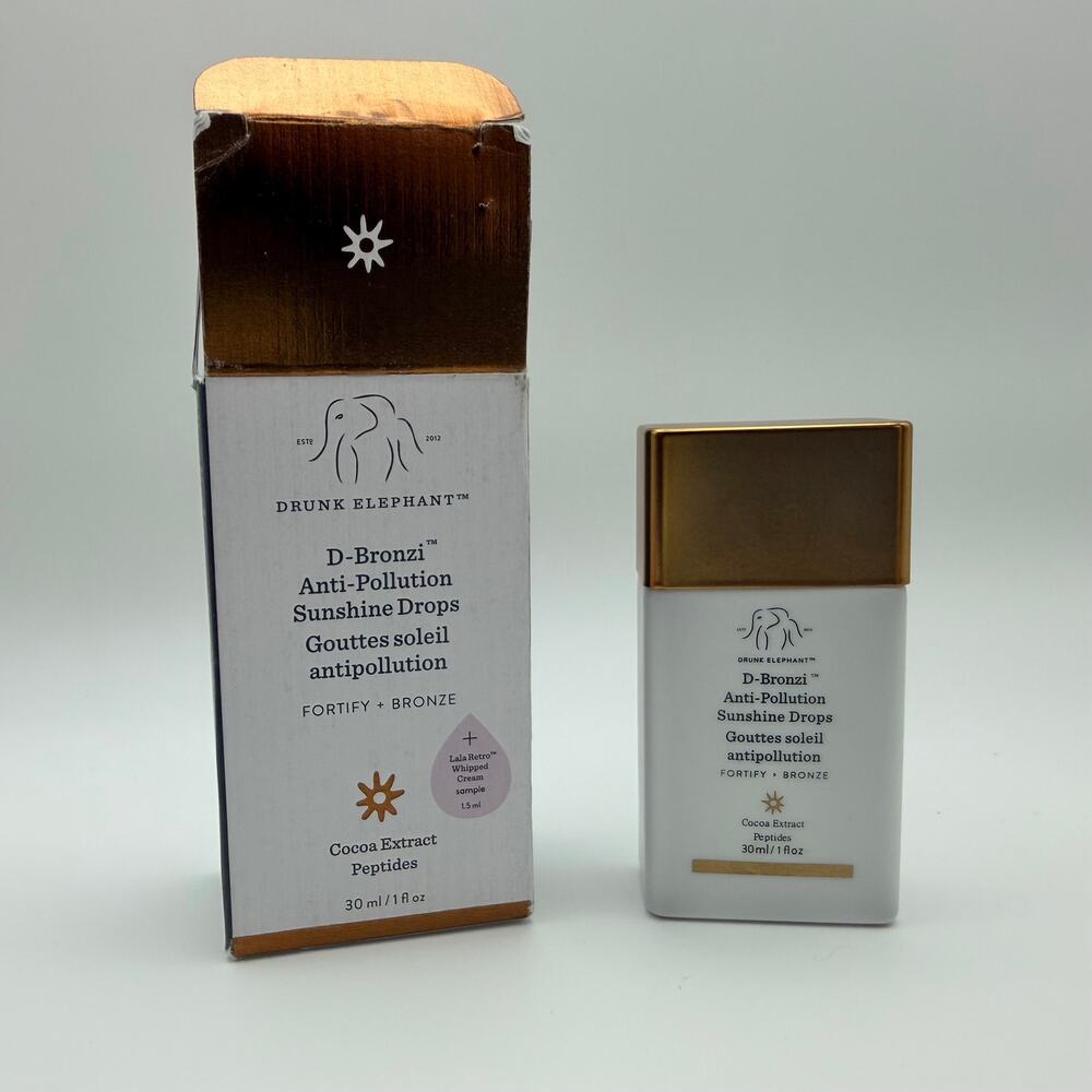 Drunk Elephant D-Bronzi Anti-Pollution Sunshine Drops Full Size 1 oz NIB - Picture 2 of 6